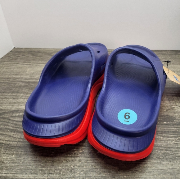 Hoka Ora Recovery Slide 3 Womens Sz 6 Slip On Sandals Bellwether Blue Alret Red - Picture 5 of 7